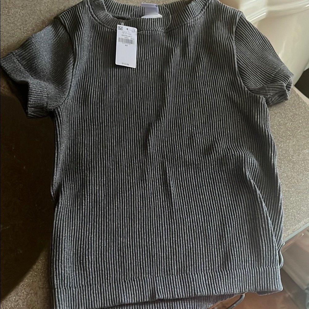 Old Navy Seamless Gray Ribbed Women's Top
